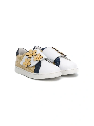 Marc Jacobs Kids' Glitter Daisy Trainers In White