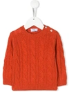 Siola Babies' Cable Knit Jumper In Orange