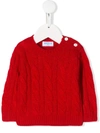 Siola Cable Knit Jumper In Red