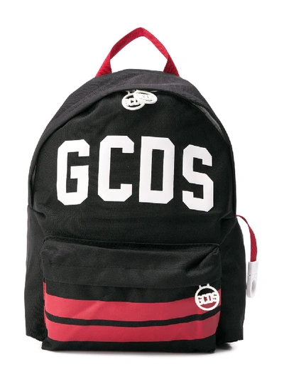 Gcds Kids' Zip-around Logo Backpack In Black