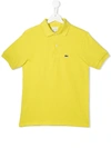 Lacoste Teen Embroidered Logo Polo Shirt In Yellow