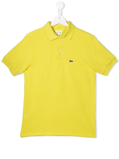 Lacoste Teen Embroidered Logo Polo Shirt In Yellow