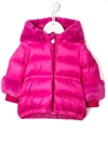 Moncler Babies' Padded Hooded Jacket In Pink