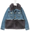 NATASHA ZINKO FAUX-FUR DENIM JACKET