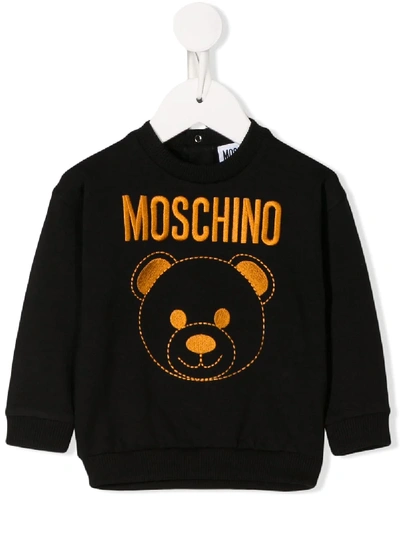 Moschino Babies' Contrast Logo Sweatshirt In Black