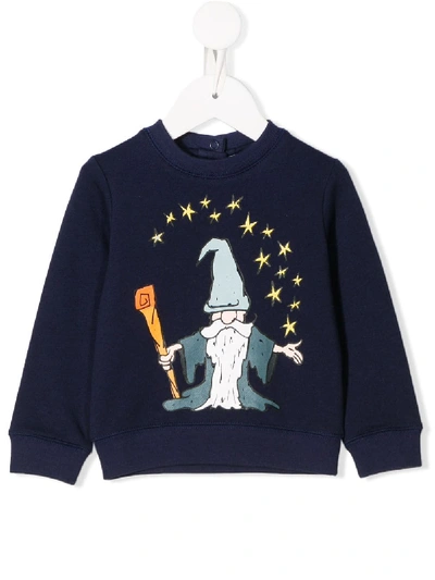 Stella Mccartney Babies' Wizard Print Sweatshirt In Blue