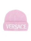 YOUNG VERSACE EMBROIDERED LOGO BEANIE