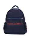 Dolce & Gabbana Embroidered Shell Backpack In Blue