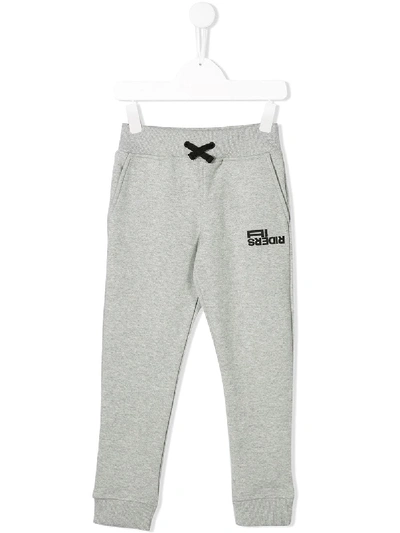 Ai Riders On The Storm Kids' Logo Track Pants In Grey
