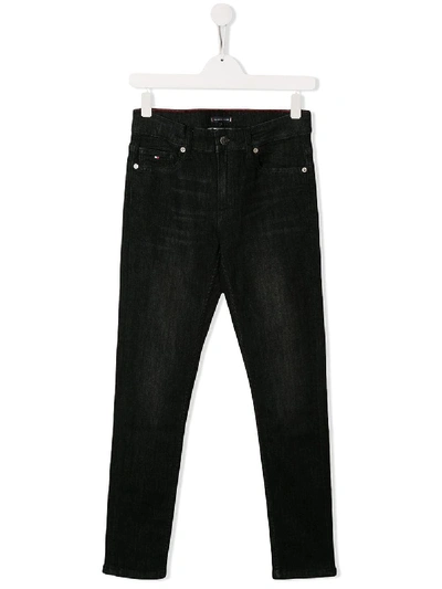 Tommy Hilfiger Junior Kids' Skinny Stretch Jeans In Black