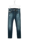 Diesel Distressed Jeans In Blue
