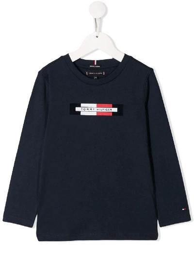 Tommy Hilfiger Junior Kids' Printed Logo Sweatshirt In Blue