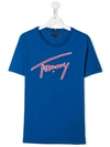 Tommy Hilfiger Junior Kids' Embroidered Logo T-shirt In Blue