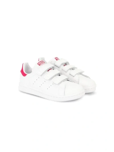 Adidas Originals Kids' Stan Smith Faux Leather Trainers In White