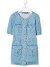 BALMAIN BUTTON DOWN DENIM DRESS