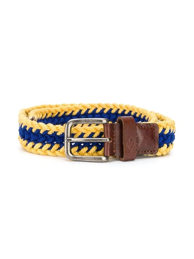 The Animals Observatory Kids' Woven Buckle Belt In Yellow