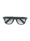 Ray-ban Junior Wayfarer Square Frame Sunglasses In Black