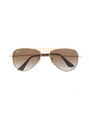 Ray-ban Junior Kids' Aviator Sunglasses In Gold