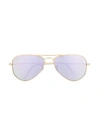 Ray-ban Junior Kids' Aviator Sunglasses In Gold