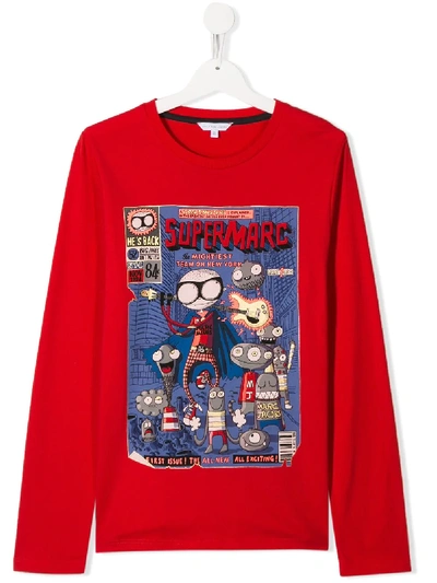 Little Marc Jacobs Kids' Printed Comic T-shirt In Red