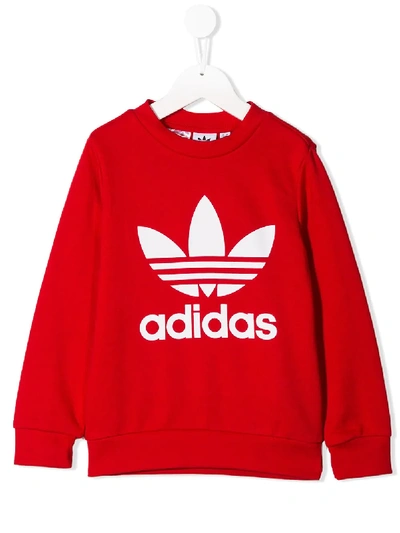 Adidas Originals Kids' Trefoil Sweatshirt In Red
