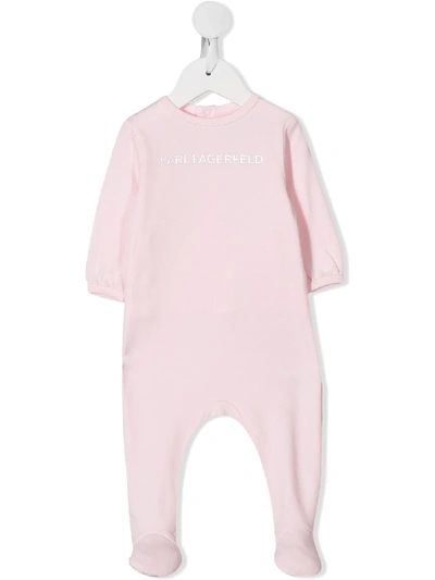 Karl Lagerfeld Babies' Logo Print Pajamas In Pink