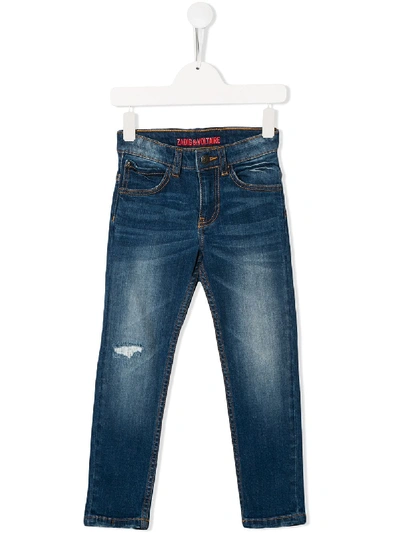 Zadig & Voltaire Kids' Straight-leg Denim Jeans In Blue