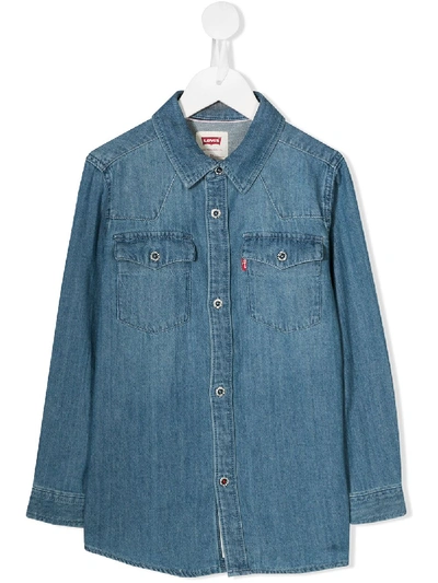 Levi's Kids' Button Down Shirt In Blue