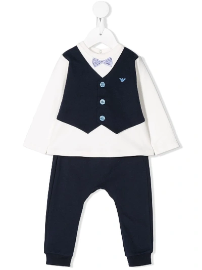 Emporio Armani Babies' Waistcoat Detail Tracksuit In Blue