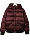 Emporio Armani Teen Panelled Padded Jacket In Red