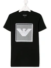 Emporio Armani Kids' Short Sleeve Logo Print T-shirt In Black
