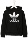 Adidas Originals Adidas Big Boys Logo-print French Terry Hoodie In Black