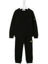 Stone Island Junior Kids' Branded Tracksuit In Black