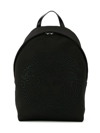 Young Versace Teen Medusa Head Logo Backpack In Black
