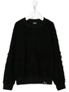 Diesel Sfelipa Destroyed-effect Jumper In Black