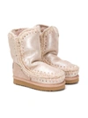 Mou Eskimo Metallic Shearling Boots In Pink