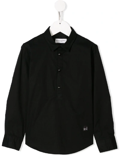 Paolo Pecora Kids' Long-sleeved Shirt In Black