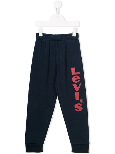 Levi's Kids' Logo Print Track Trousers In Blue
