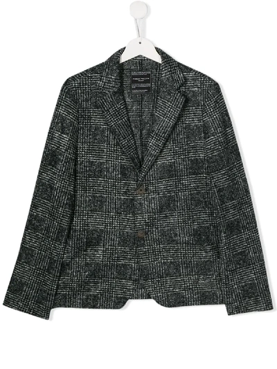 Paolo Pecora Kids' Checked Blazer In Black