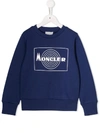 Moncler Piped Trim Sweatshirt In Blue