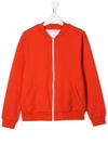 Kenzo Teen Logo Print Bomber Jacket In Orange