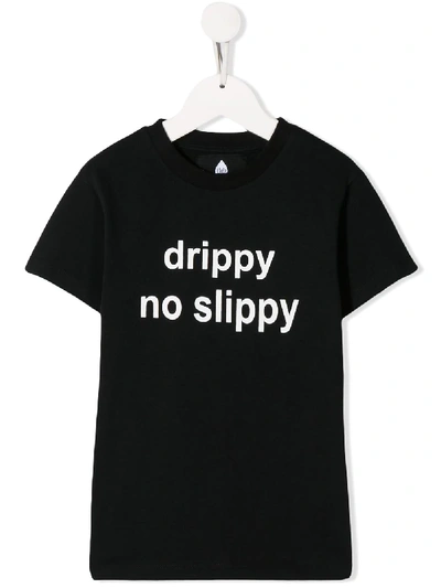 Natasha Zinko Kids' Slogan Printed T-shirt In Black