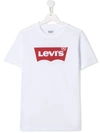 Levi's Teen Logo Print T-shirt In White