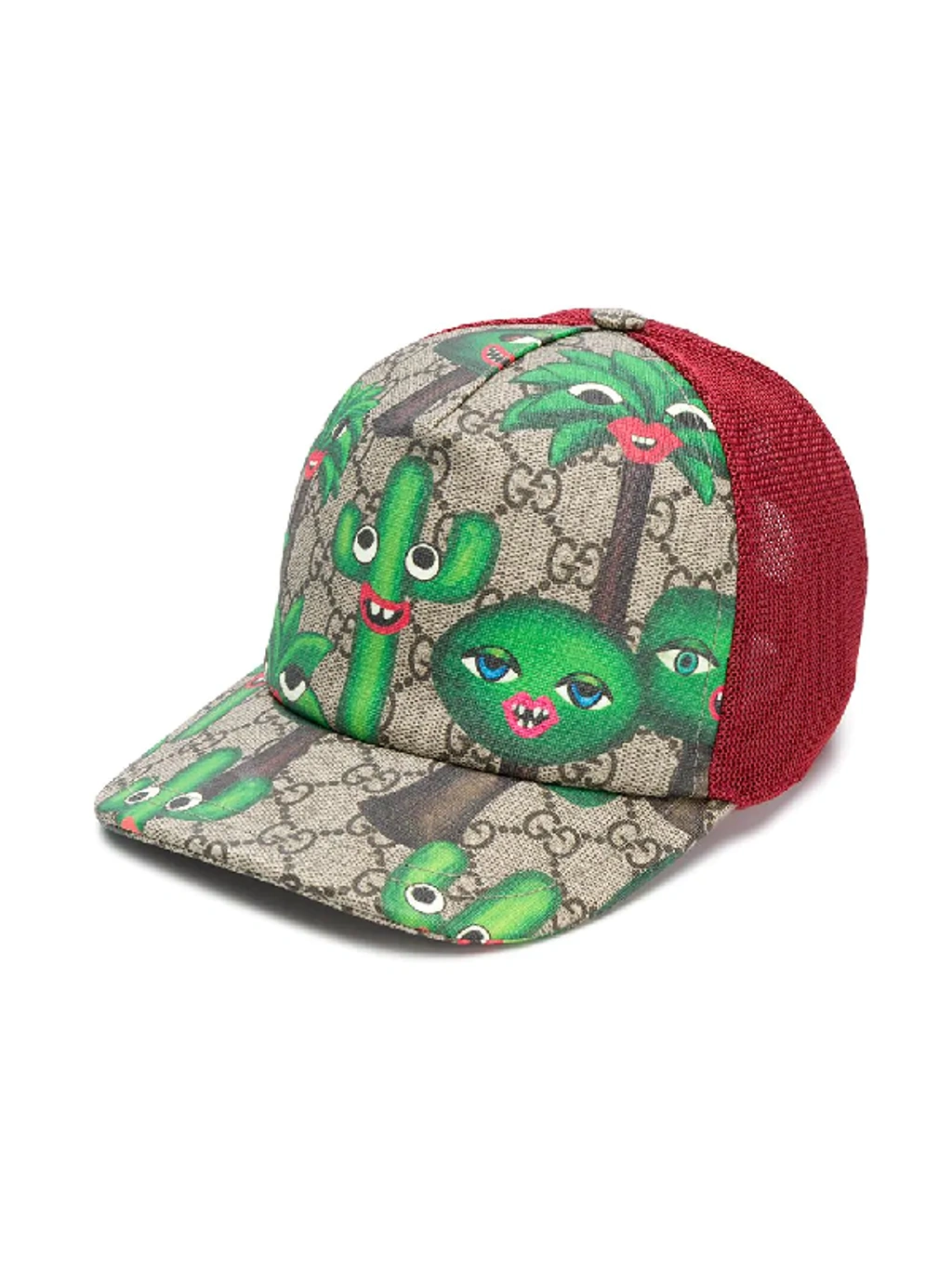 Gucci Kids' Gg Cactus Print Baseball Cap In Green | ModeSens