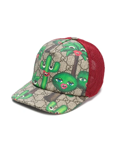 Gucci Kids' Gg印花经典logo棒球帽 In Green