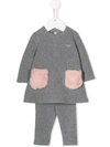 Il Gufo Babies' Two-tone Pajama Set In Grey