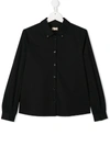 Elisabetta Franchi La Mia Bambina Star Button-down Shirt In Black