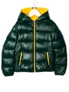 Save The Duck Kids' Hooded Puffer Jacket In Green