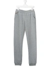 Philipp Plein Junior Kids' Logo Patch Track Pants In Grey