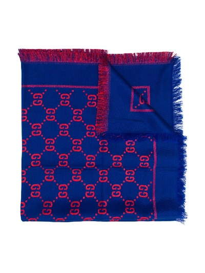 Gucci Kids' Scarf With Logo In Blue